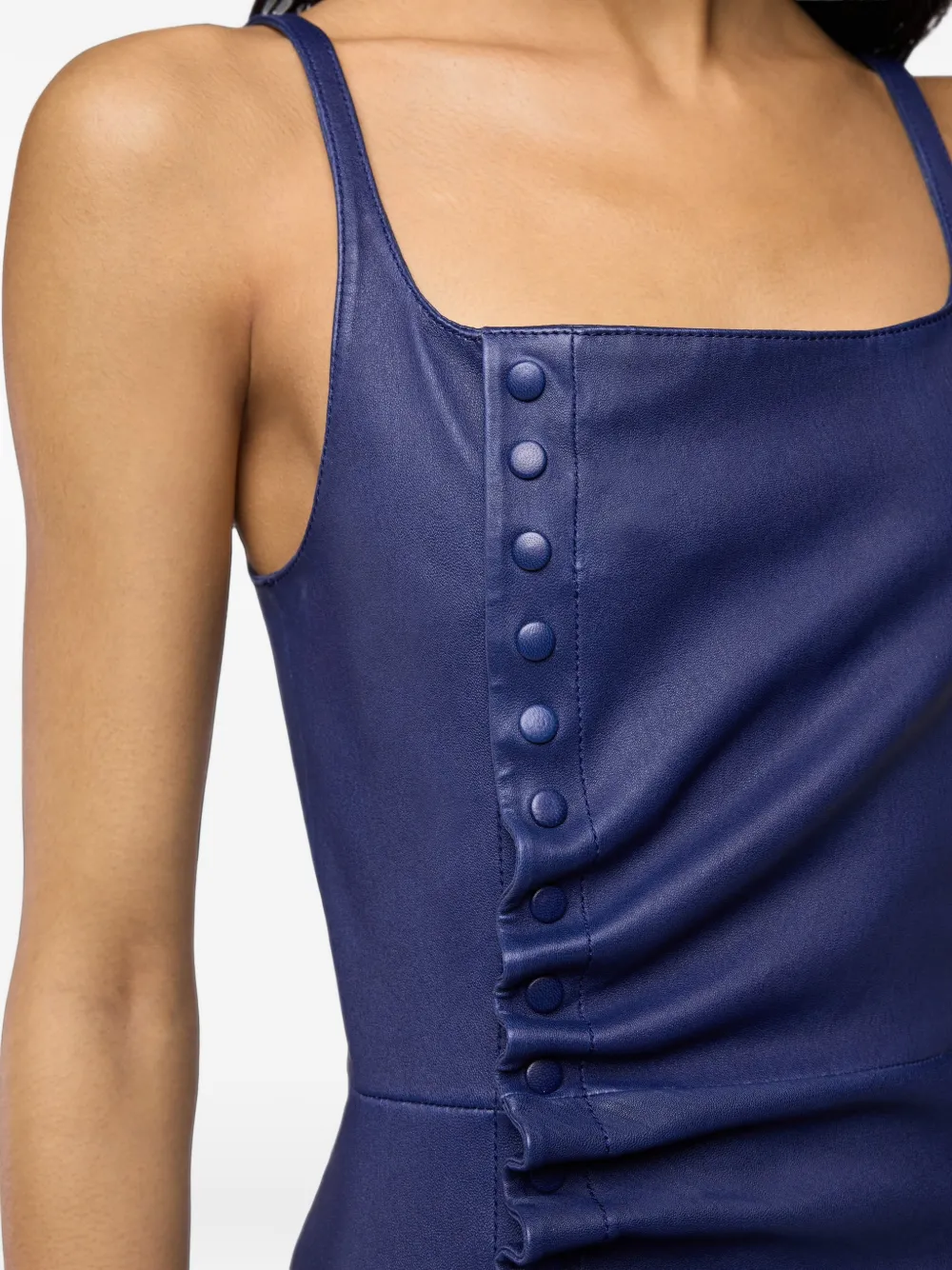 Rabanne Gedrapeerde maxi-dress met drukknoop Blauw