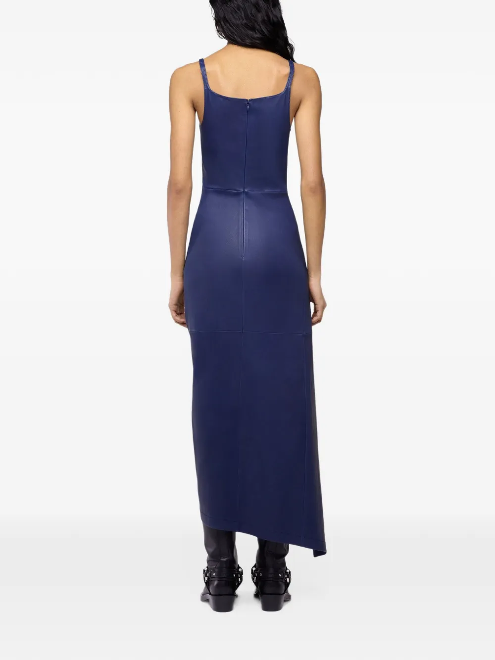 Rabanne Gedrapeerde maxi-dress met drukknoop Blauw