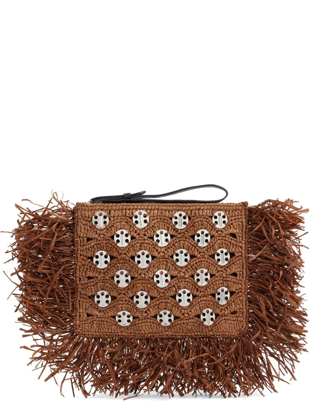 Rabanne Clutch con frange 1969 - Marrone
