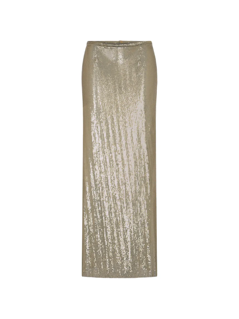Rabanne metallic mesh-knit long skirt - Toni neutri