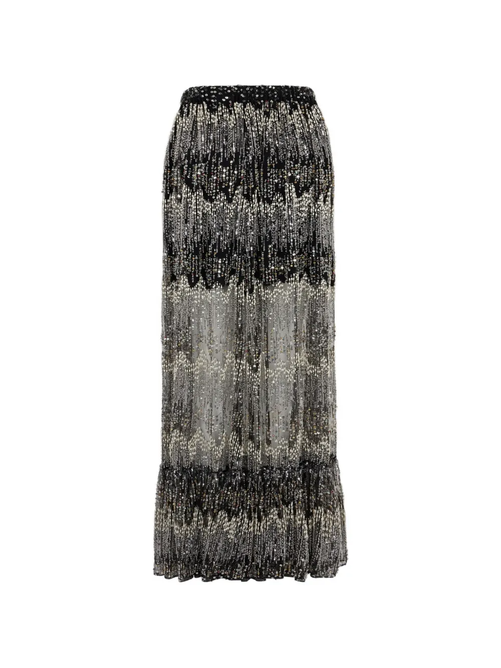 Rabanne Maxi-rok verfraaid met pailletten en imitatieparel Zwart