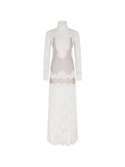 Rabanne vestido largo con paneles de encaje