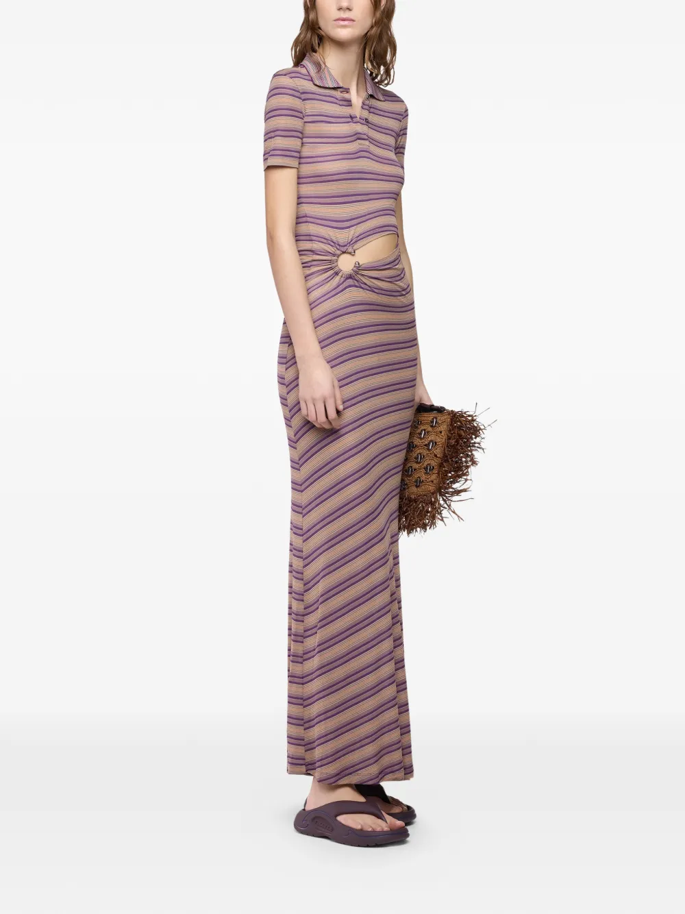 Rabanne Maxi-jurk met piercing detail Roze