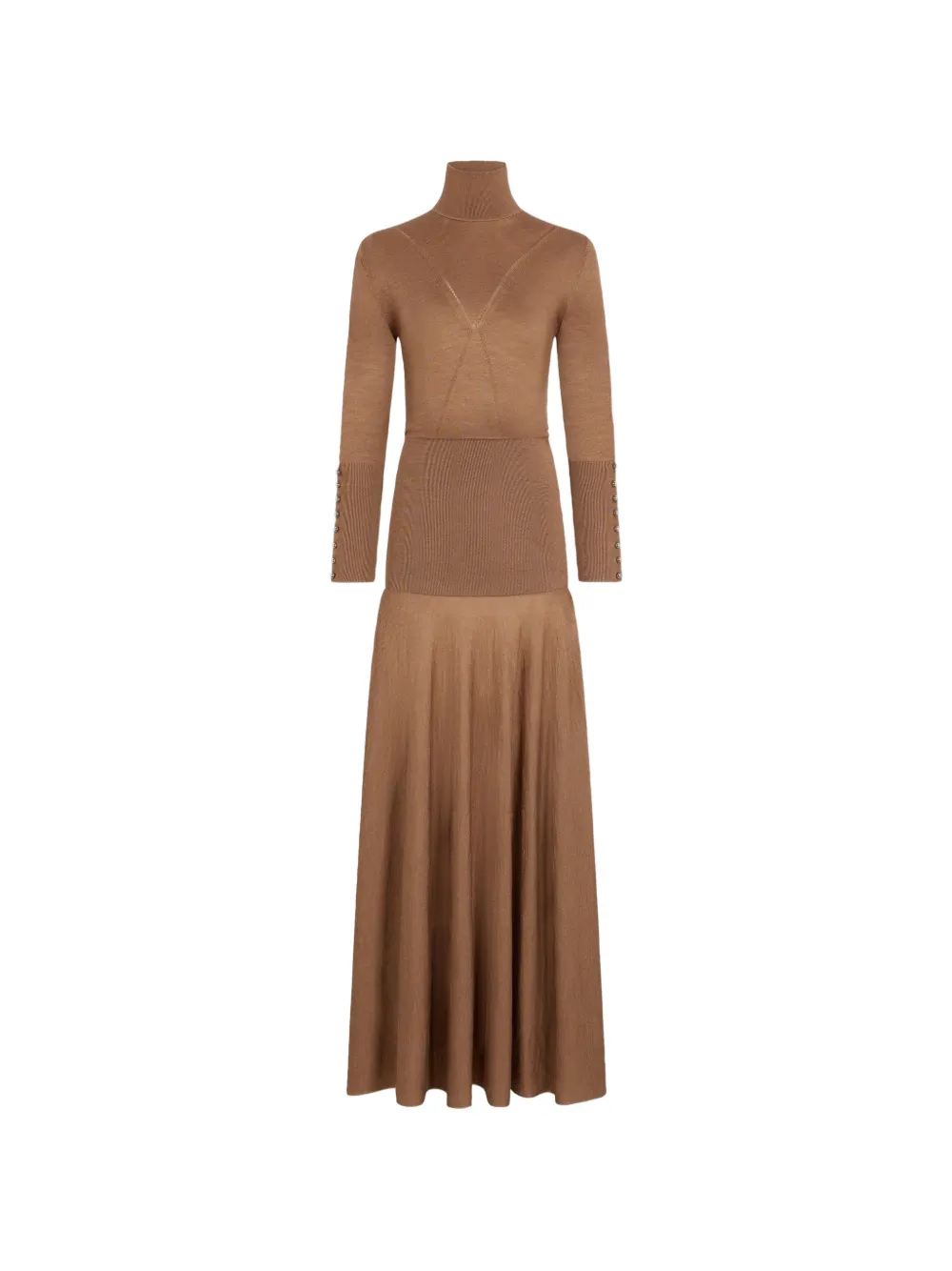 Rabanne maxi button-cuff knitted maxi dress