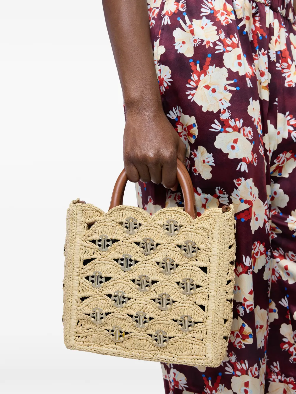 Rabanne 1969 kleine shopper Beige