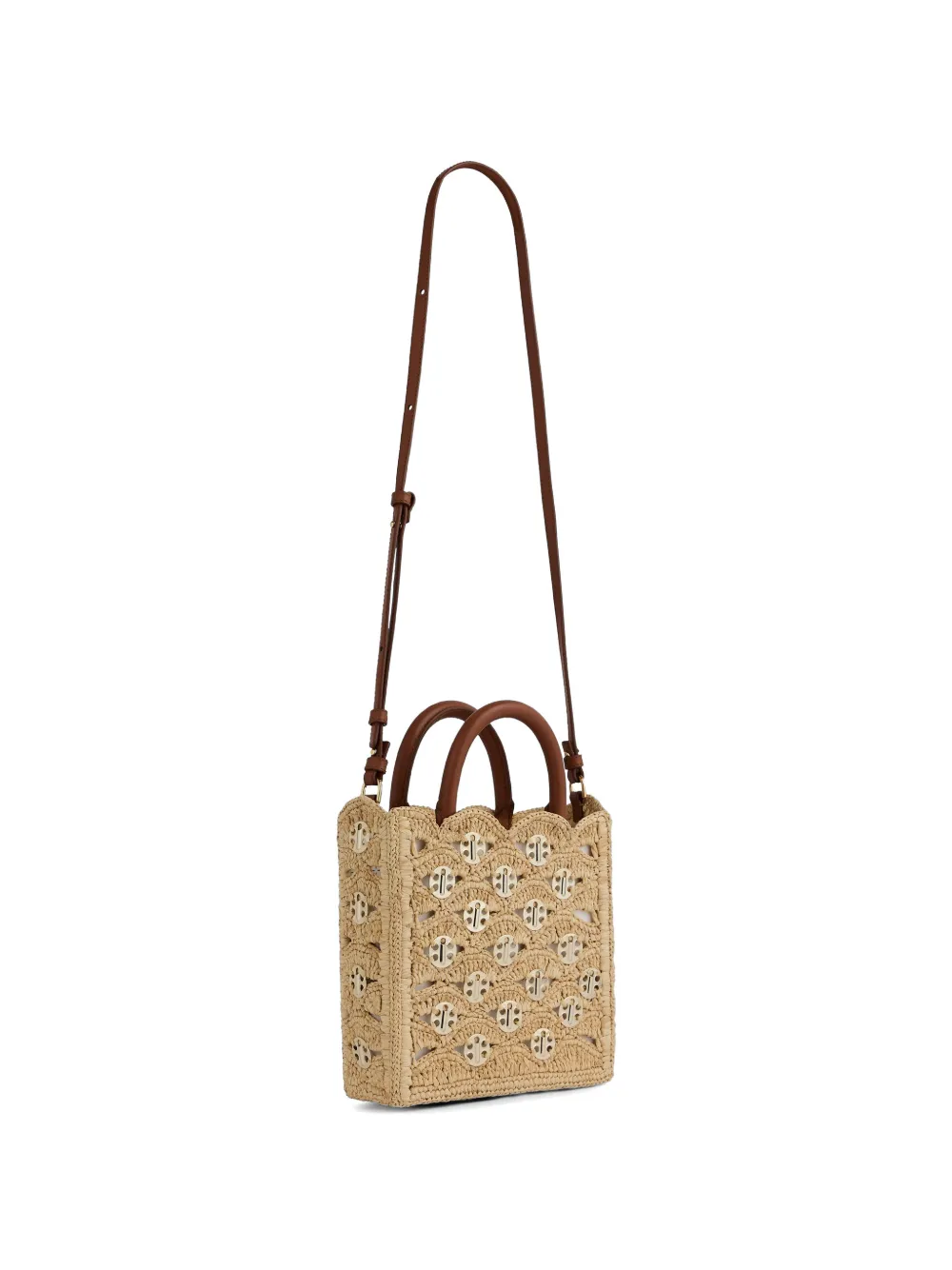 Rabanne 1969 kleine shopper Beige