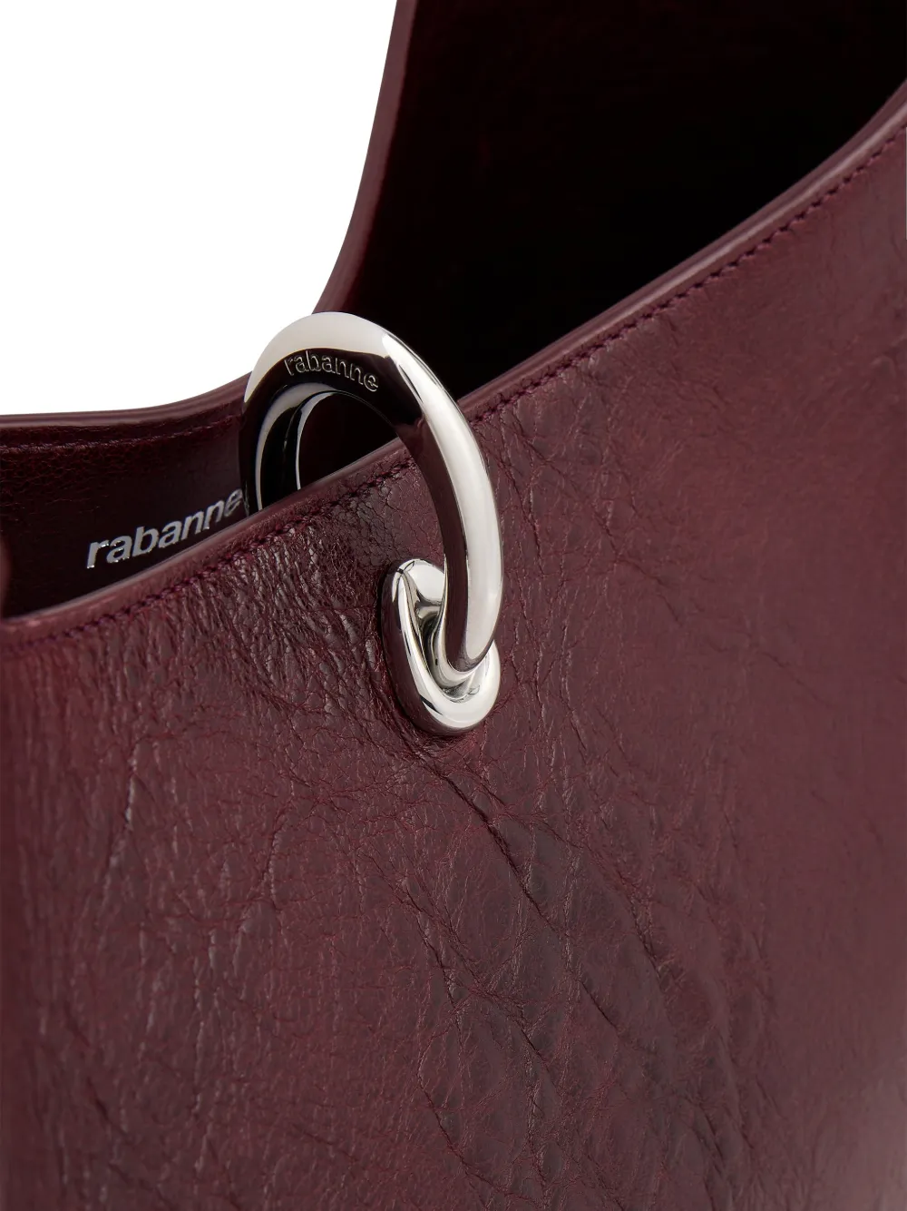 Rabanne Ring leren shopper Rood