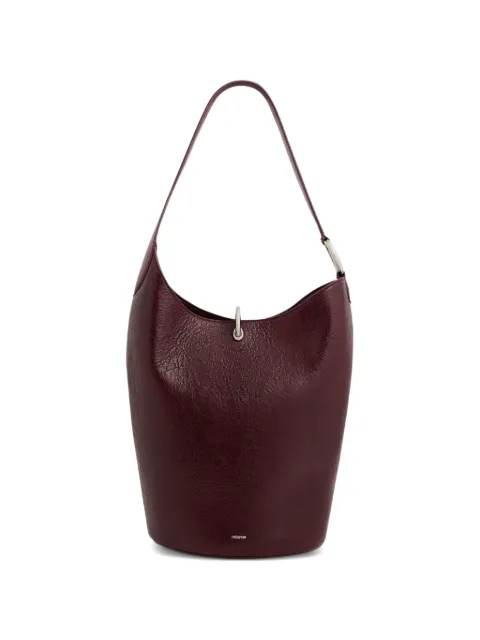 Rabanne ring tote bag in burgundy textured leather