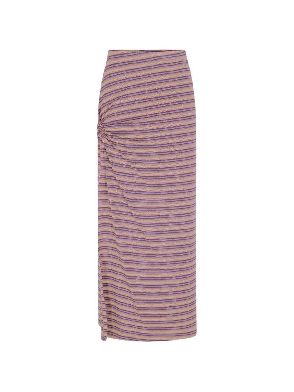 Rabanne piercing-detail striped maxi skirt - Viola