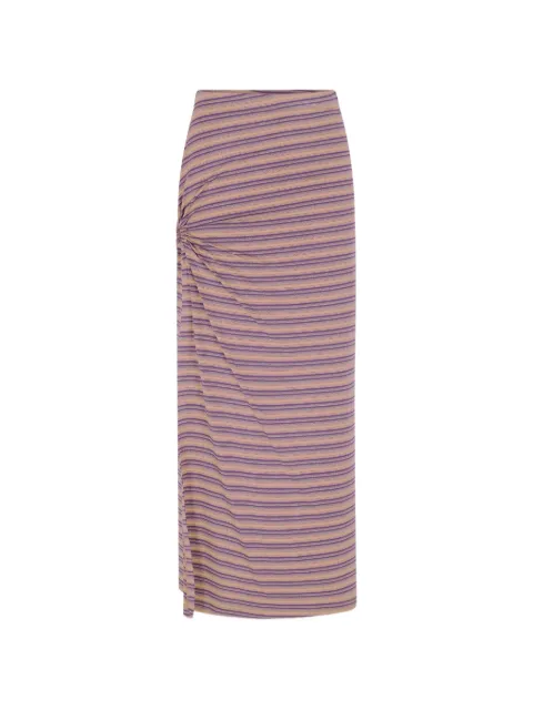 Rabanne — piercing-detail striped maxi skirt