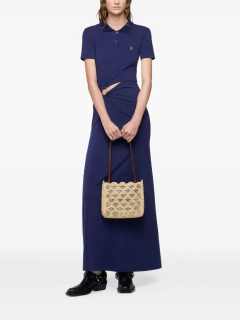 Rabanne piercing-detail polo-collar maxi dress