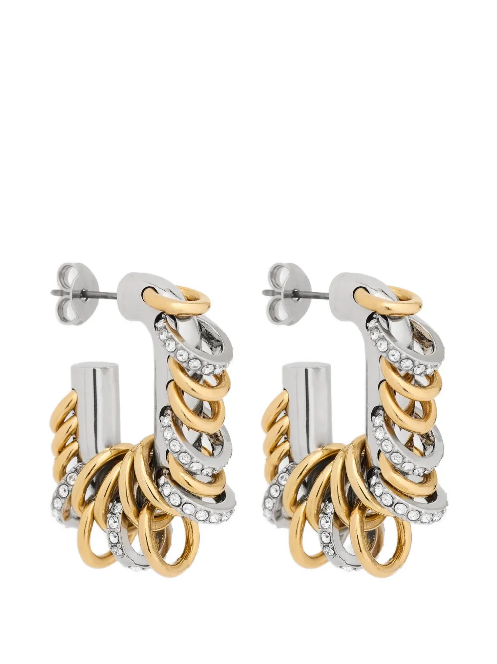 Rabanne small Punk XL Link earrings - Silver