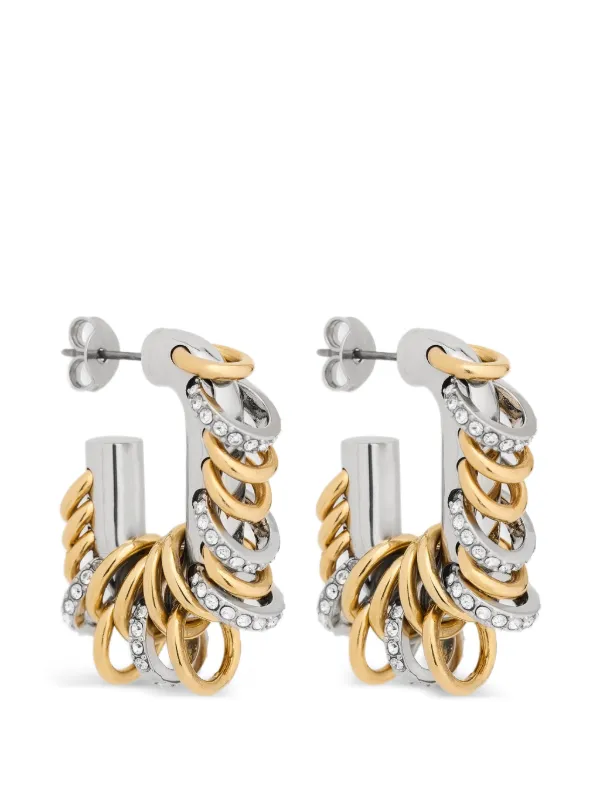 Rabanne Small Punk XL Link Earrings in Silver