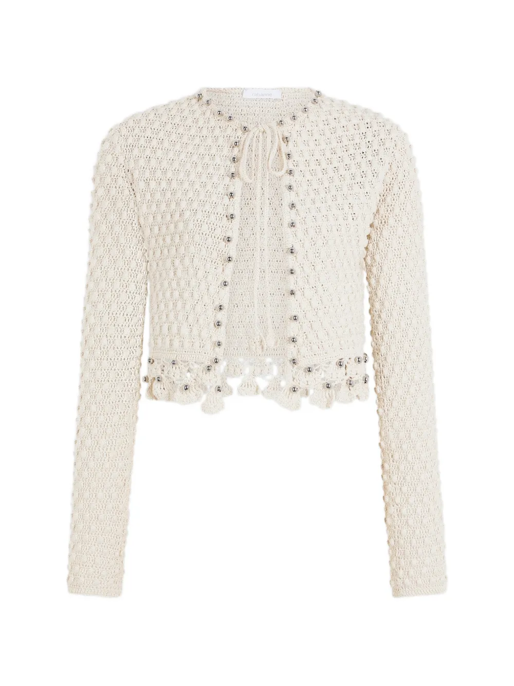 Rabanne crochet-knit long-sleeved cardigan