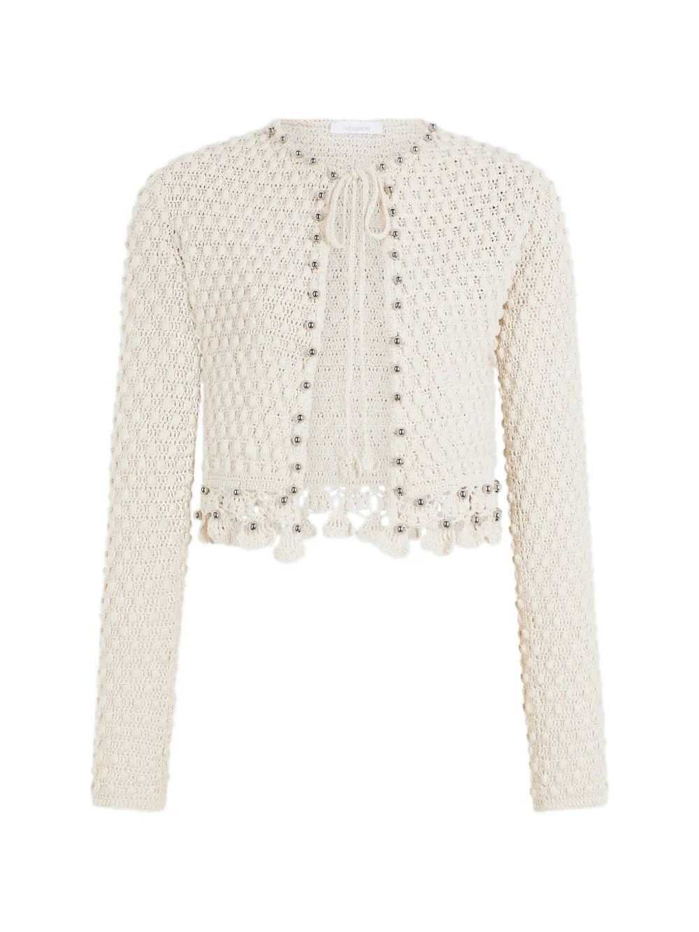 Rabanne crochet-knit long-sleeved cardigan