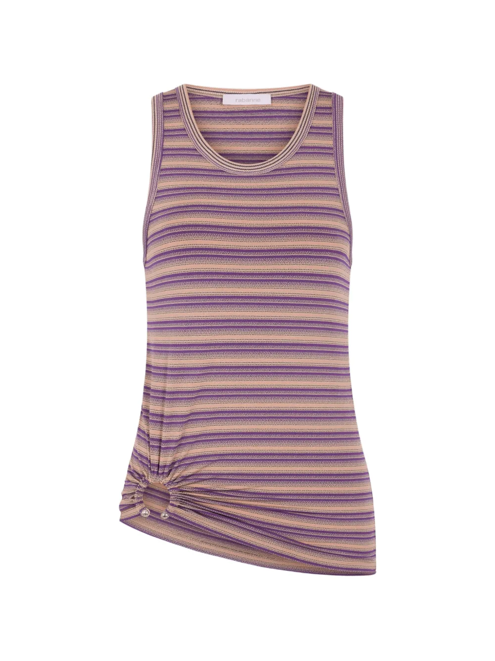 Rabanne striped piercing-detail tank top - Rosa