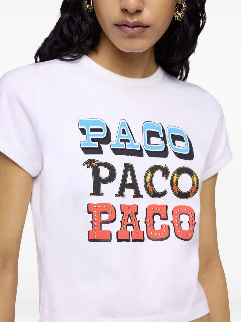 Rabanne Paco T-shirt met print Wit