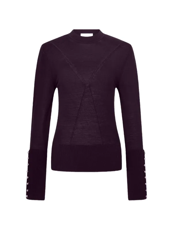 Rabanne Wool Long-sleeve Sweater in Purple