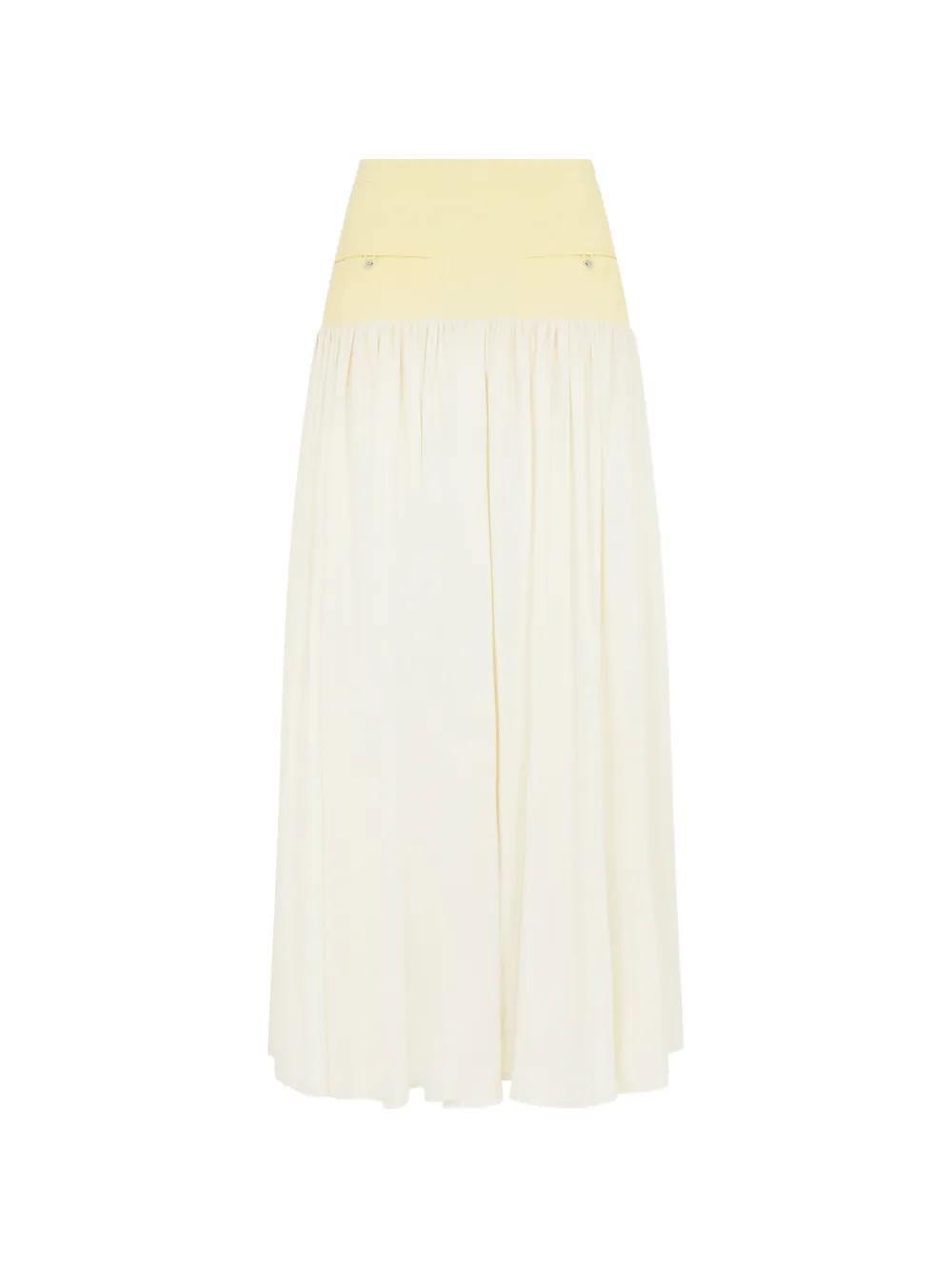 Rabanne crêpe de chine panelled maxi skirt - Giallo