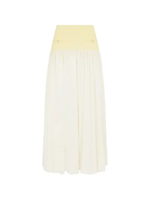 Rabanne crêpe de chine panelled maxi skirt
