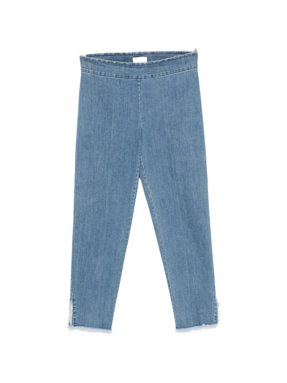 Avenue Montaigne Peggy frayed-hem cropped jeans - Blau
