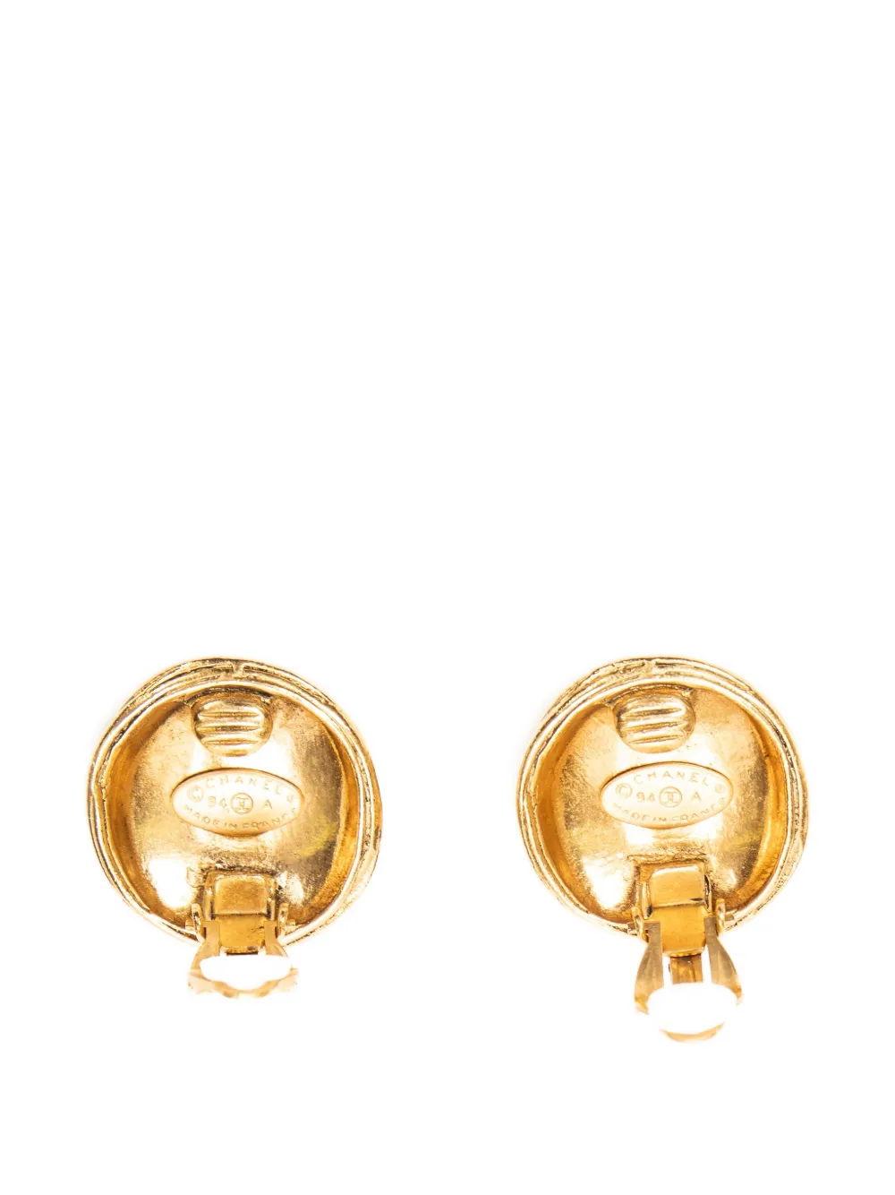 CHANEL Pre-Owned Interlocking-CC clip-on earrings - Gold