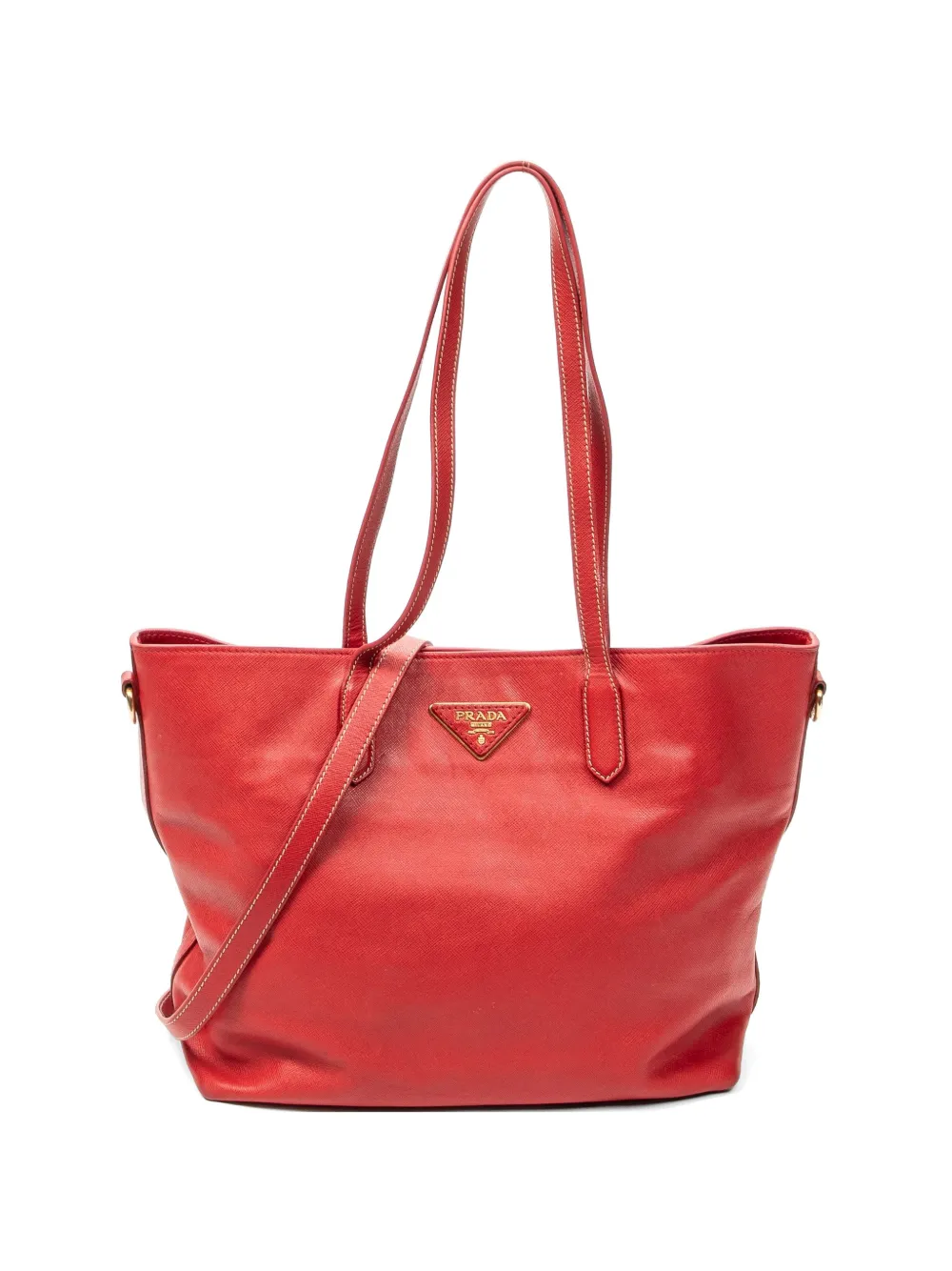 Prada Pre-Owned logo-plaque tote bag - Rosso