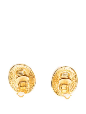 CHANEL Pre-Owned ココマーク カメリア ピアス | ゴールドトーン