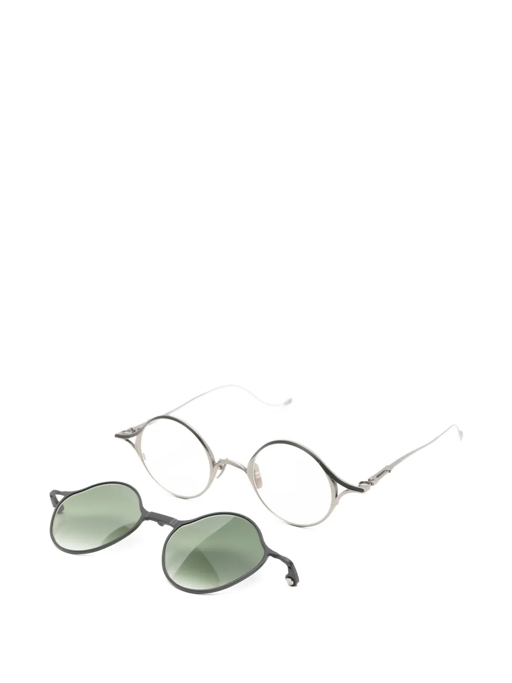 Rigards x TVA clip-on zonnebril met rond montuur Zilver