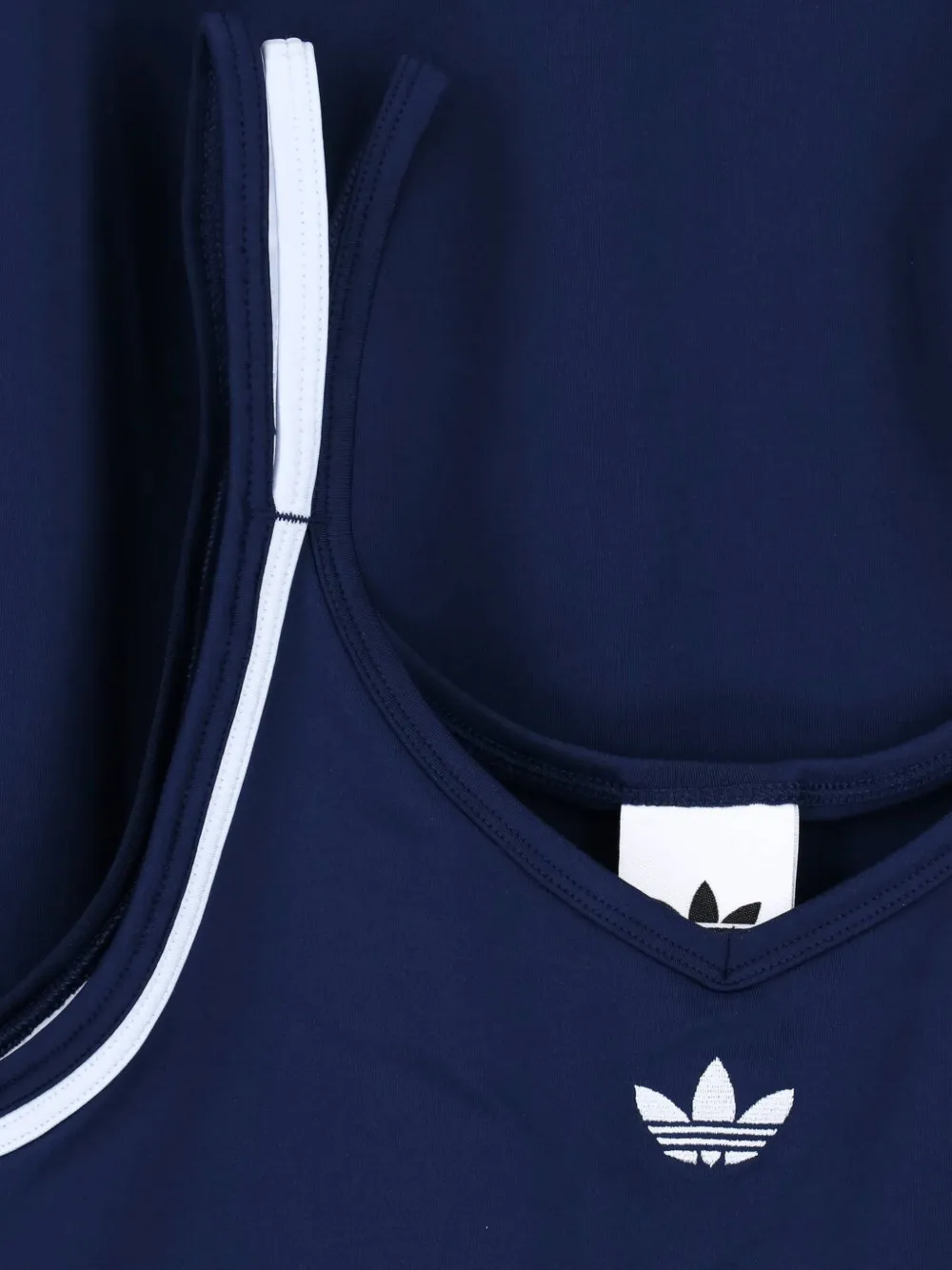 adidas Jurk met geborduurd logo en gestreepte afwerking Blauw