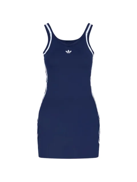 adidas vestido con logo bordado y ribete de rayas