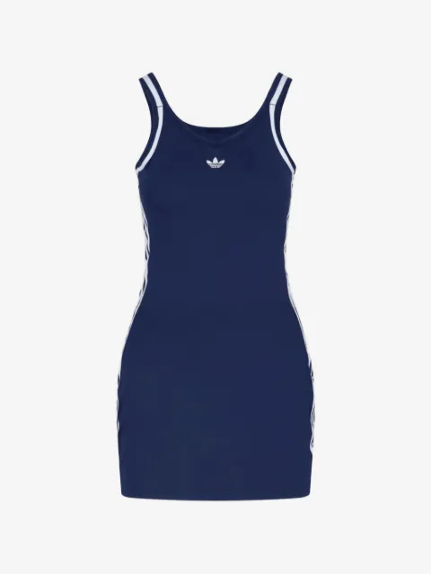 adidas logo-embroidered striped-trim dress