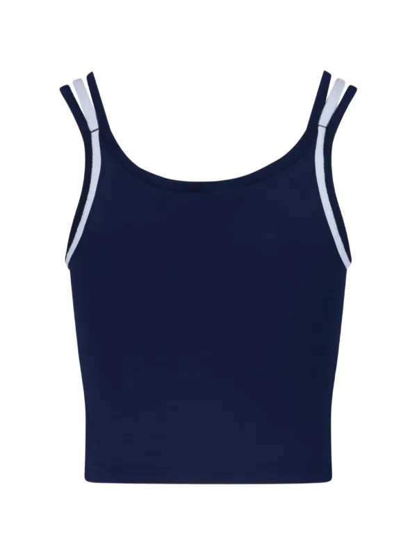 Adidas logo-print Cropped Tank Top | Blue | FARFETCH