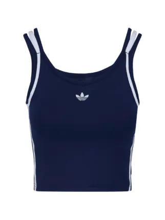 Adidas logo-print Cropped Tank Top | Blue | FARFETCH