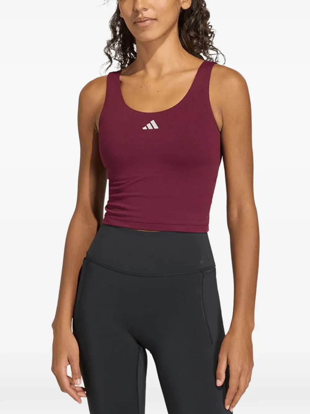adidas 3-Stripes Studio All Me logo-print tank top - Rosso