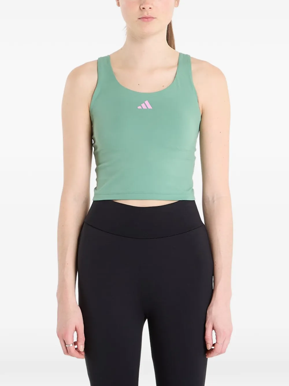 adidas 3-Stripes Studio All Me Light Support tank top - Verde