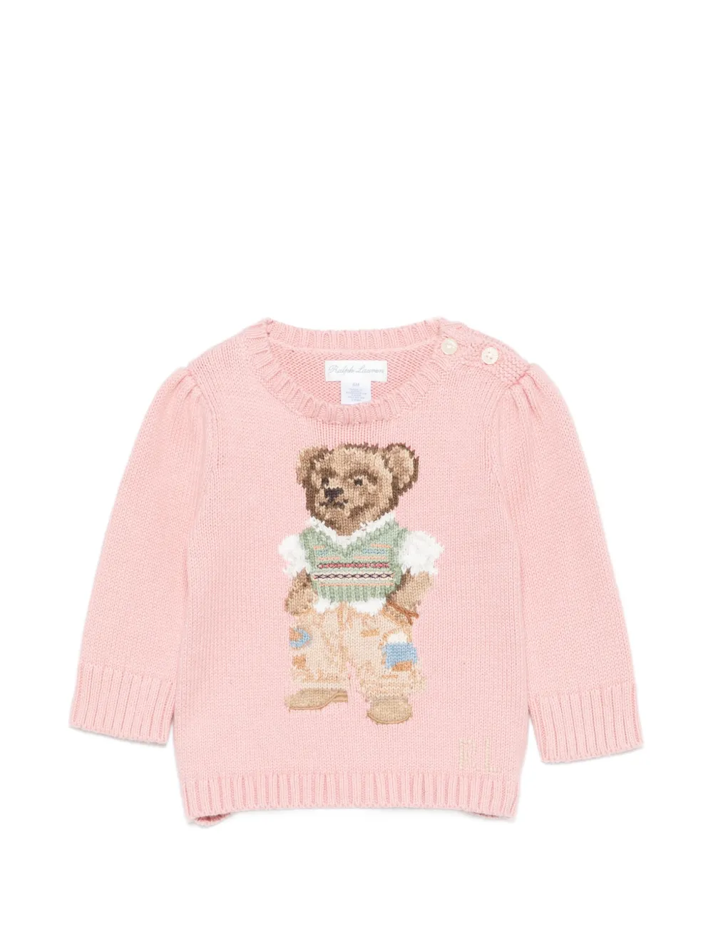 POLO RALPH LAUREN KIDS Polo Bear round-neck sweater - Rosa