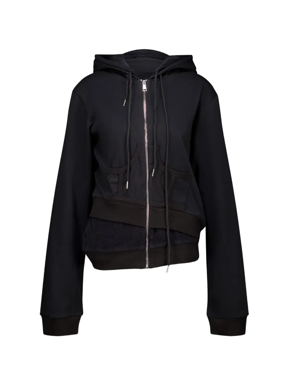 Natasha Zinko layered asymmetric hoodie - Nero