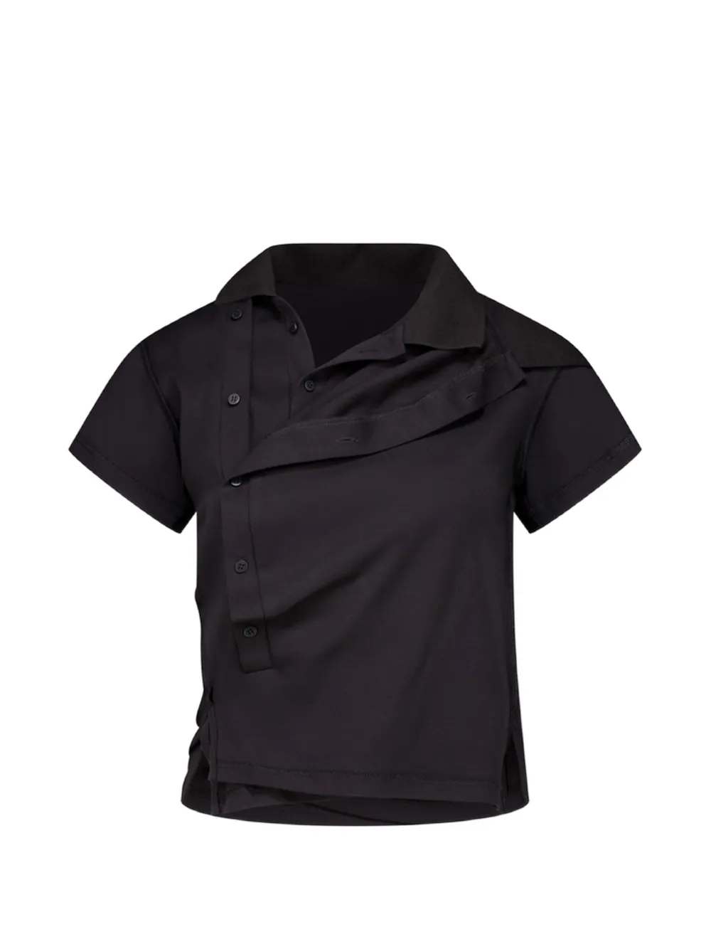 Natasha Zinko Shrunken Double polo shirt - Schwarz