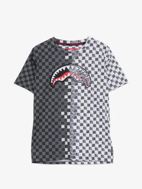 Sprayground Kariertes T-Shirt mit Logo-Detail