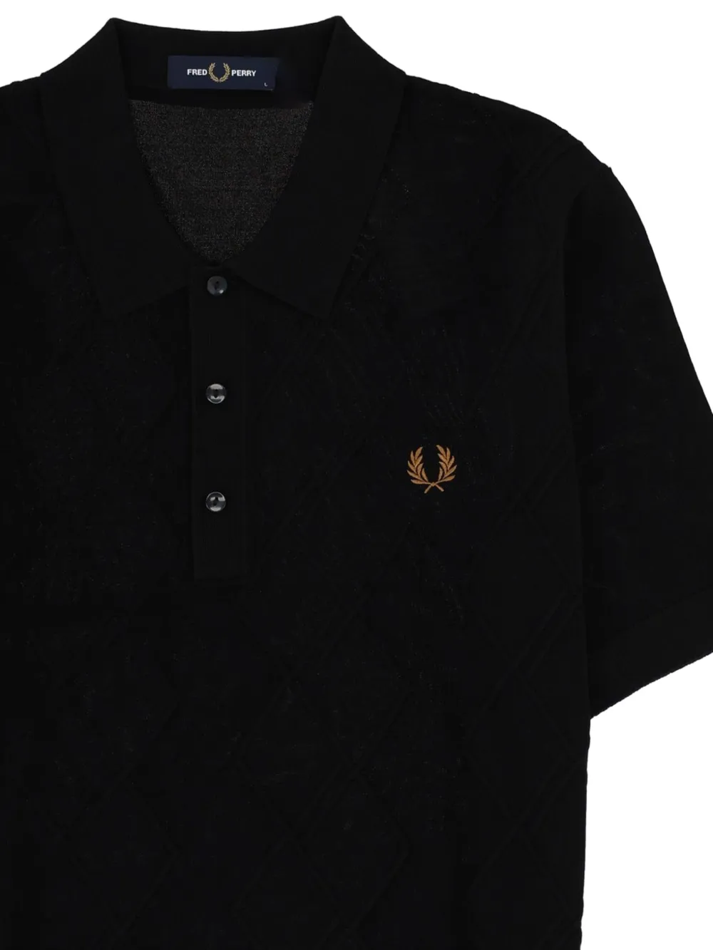Fred Perry Poloshirt met argyle patroon Zwart