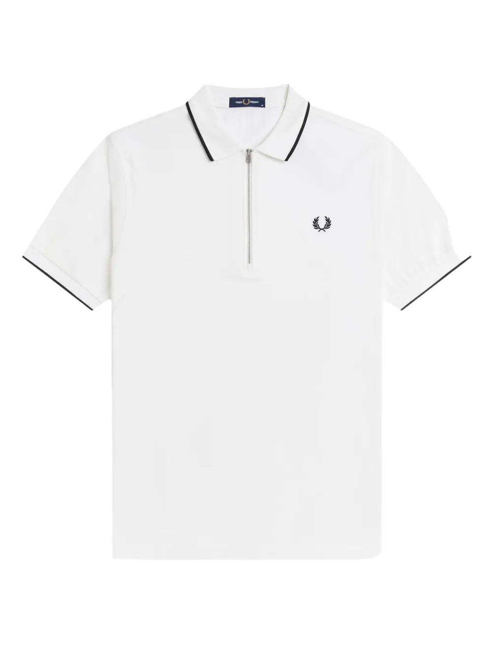 Fred Perry half- zip short-sleeve polo shirt Wit