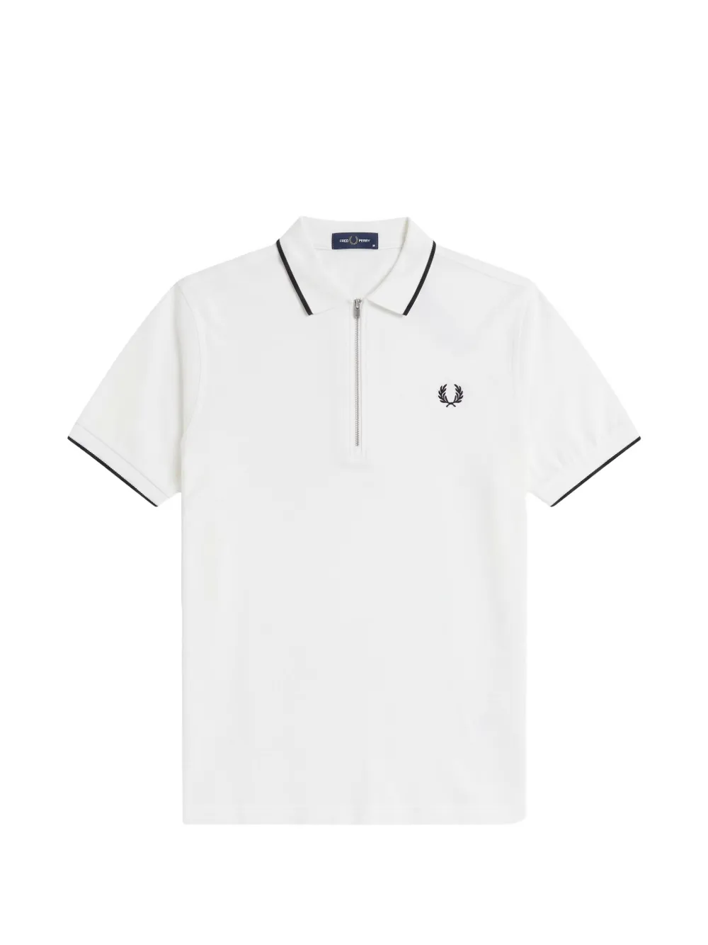 Fred Perry half- zip short-sleeve polo shirt Wit