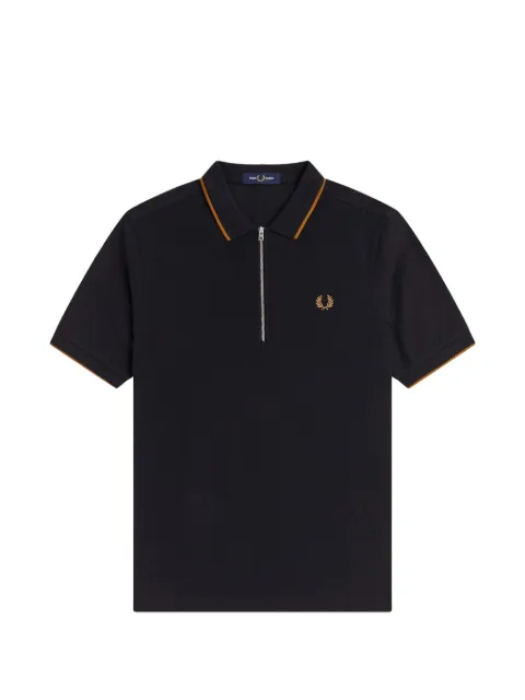 Fred Perry zip-fastening tipped polo shirt