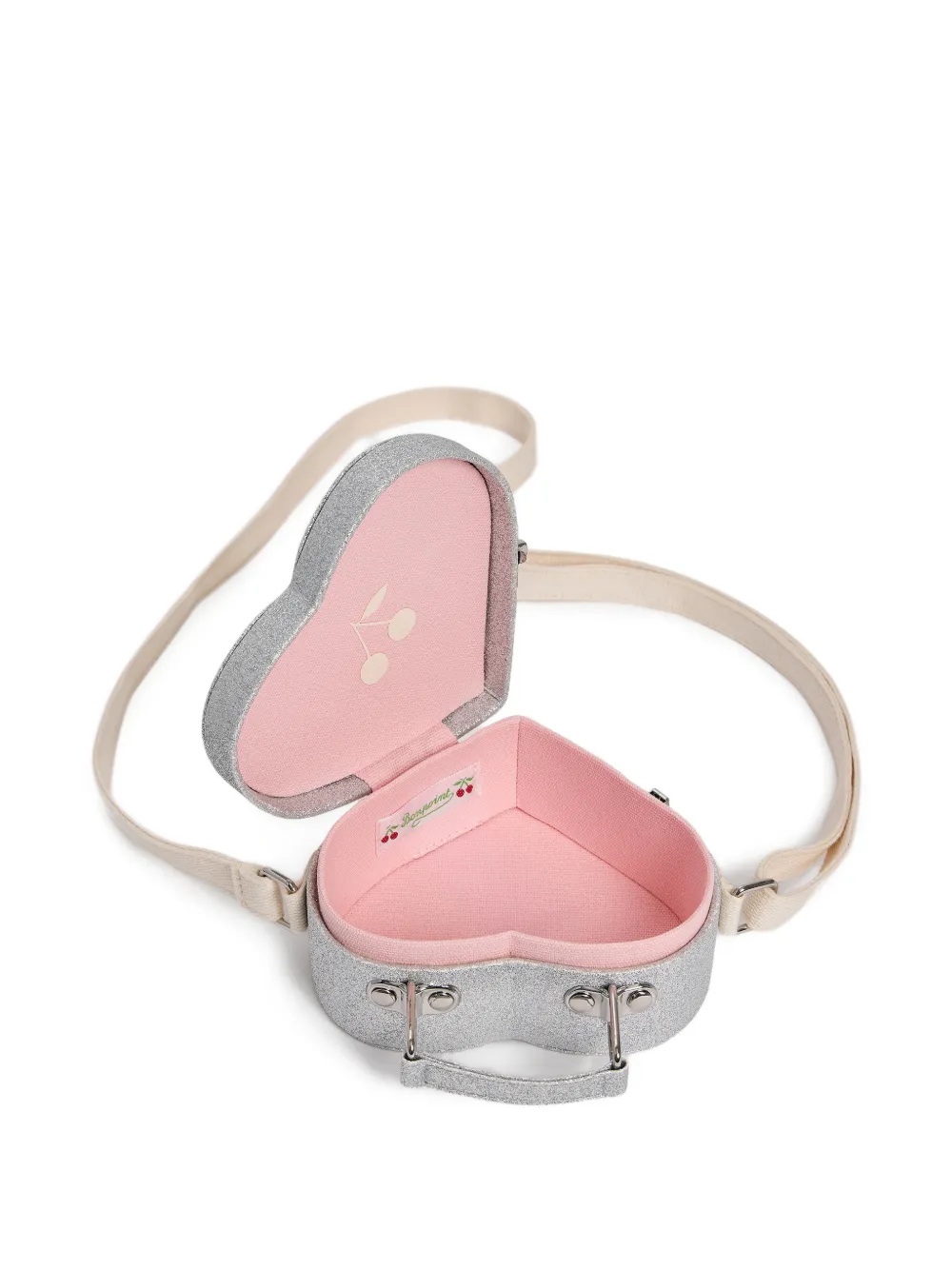 Bonpoint Mariha hartvormige schoudertas met glitter Zilver