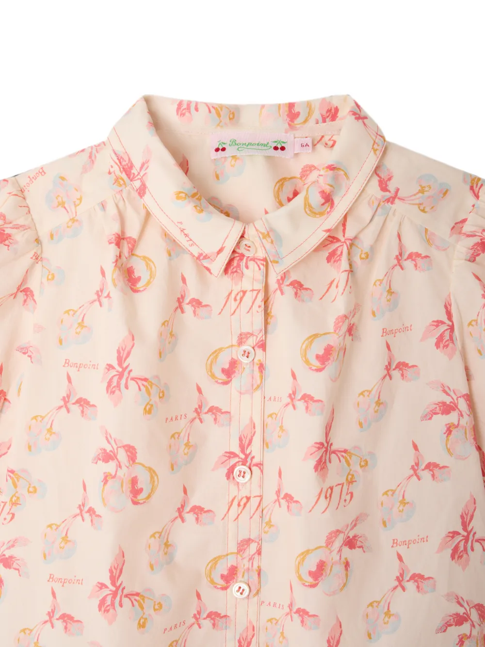 Bonpoint Mathilda blouse met kersenprint Beige