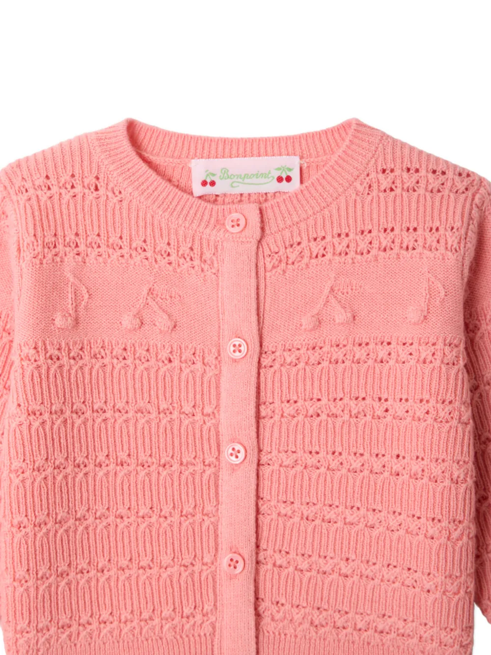 Bonpoint Mahana pointelle gebreid vest Roze