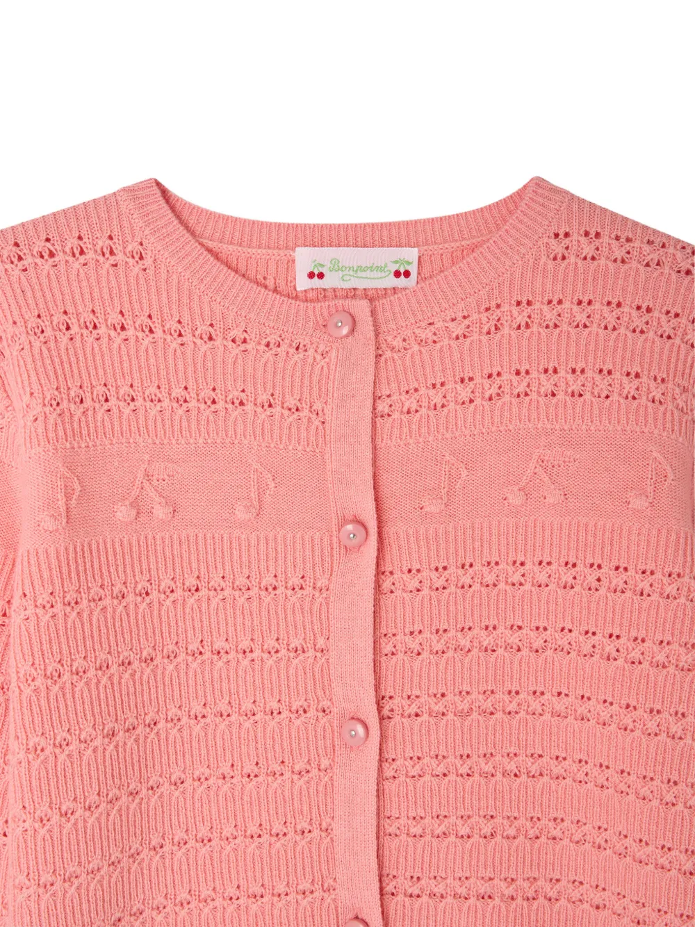 Bonpoint Mia pointelle gebreid vest Roze