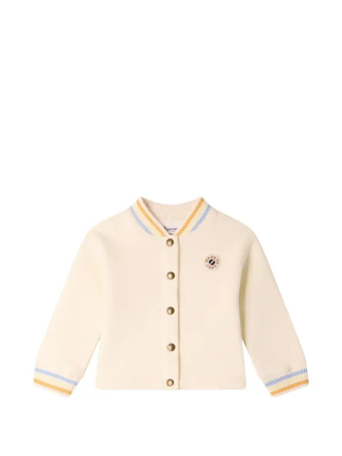 Bonpoint logo-patch striped-trim jacket