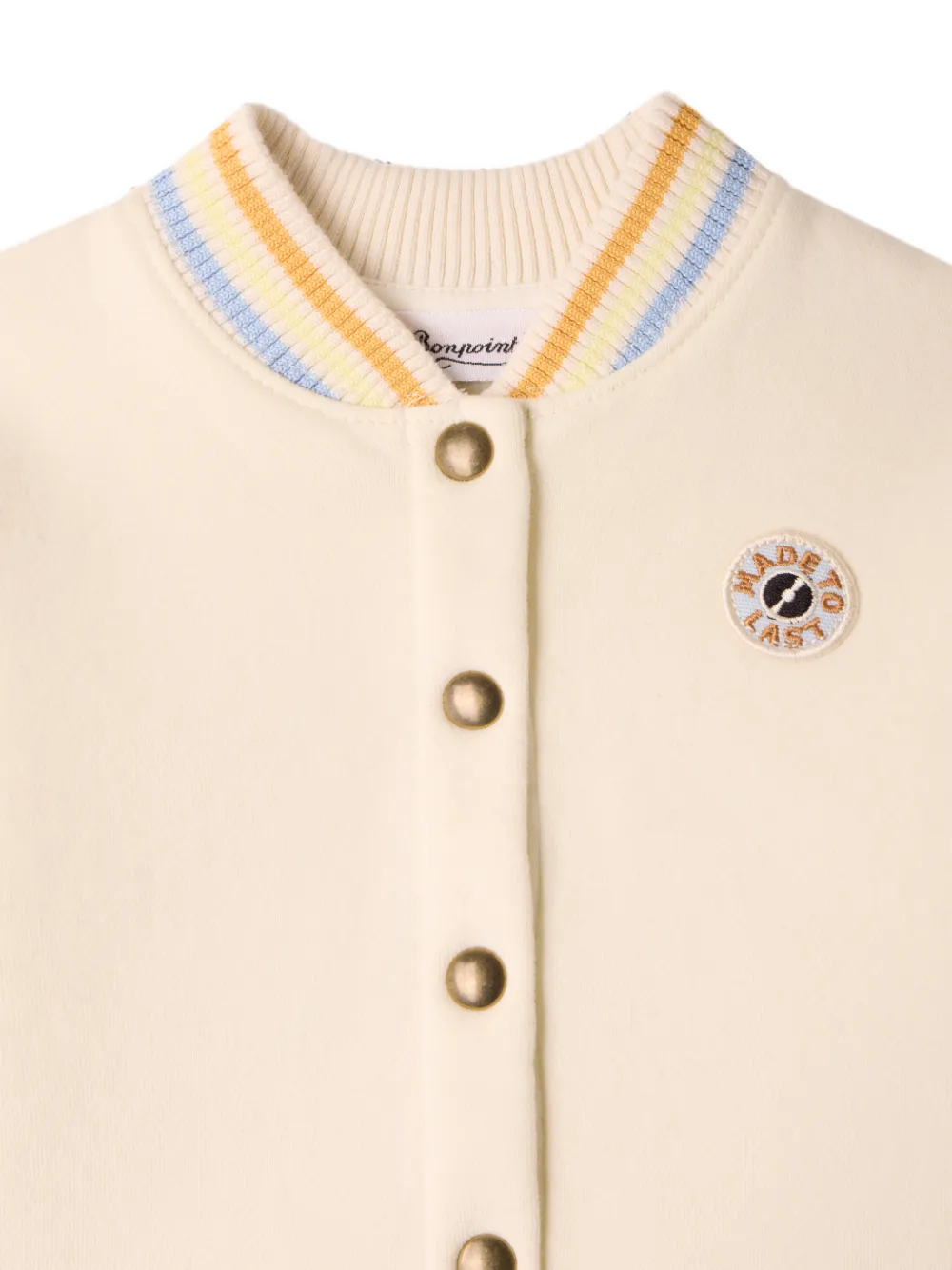 Bonpoint Jack met logo-patch en gestreepte afwerking Beige